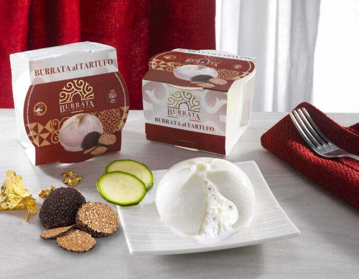 Burrata fresca al tartufo in bicchiere